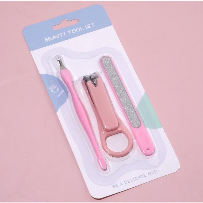 Three-Piece Manicure Set: Cuticle Fork, Nail Clippers & Nail File for Home Nail Care