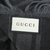 Excellent GUCCI Stall Diamante Check Pattern Fringe gray wool mens 544615 Used