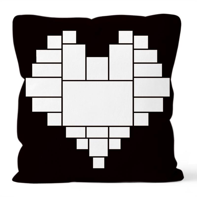 Fashionable black and white plaid pillowcase cat paw letter print pillowcase sofa cushion cover home bedroom room decoration