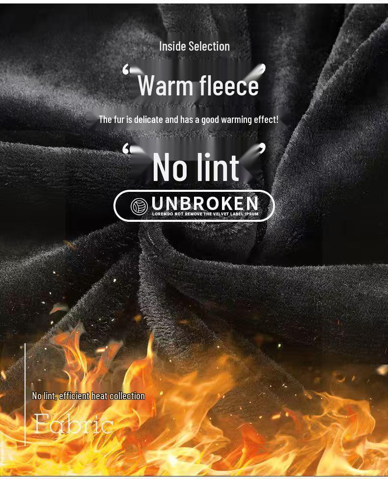 Men's Fleece-Lined Retro Jacket, Autumn/Winter, Stand-Up Collar, High-End, Versatile Solid Color