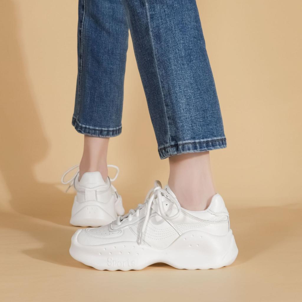 2025 autumn new fashion platform white shoes women's comfortable versatile sports shoes summer lightweight women's casual shoes
