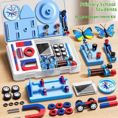 1 Set Esperimento Educativo Con Magneti a Barra, Anello, Ferro di Cavallo, Forma a U e Bussola Kit Magnetico STEM Fisica Scienza Per Bambini