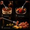 Food Grade Long Handle Coffee Spoon Fruit Fork 1/2Pcs Rustproof Stainless Steel Cutlery for Ice Cream Cake Serving