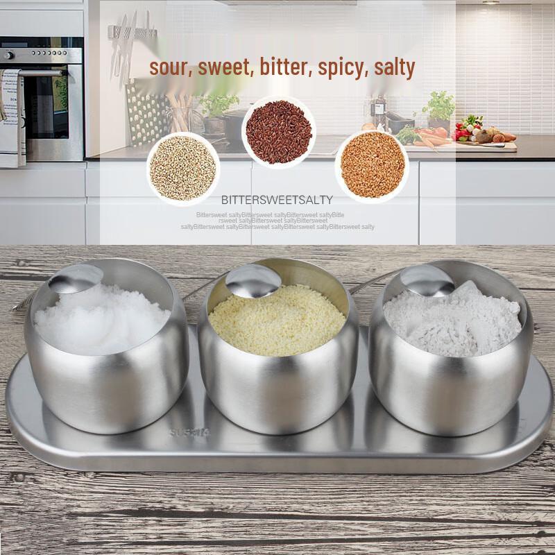 Yingbai 304 Stainless Steel Kitchen Seasoning Jar Set
