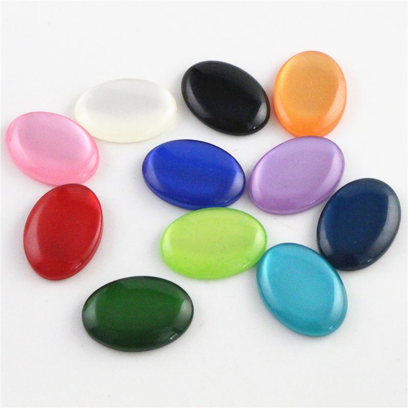 

New Fashion 10pcs 18x25mm Mix Color Flat Back Resin Cabochons Cameo