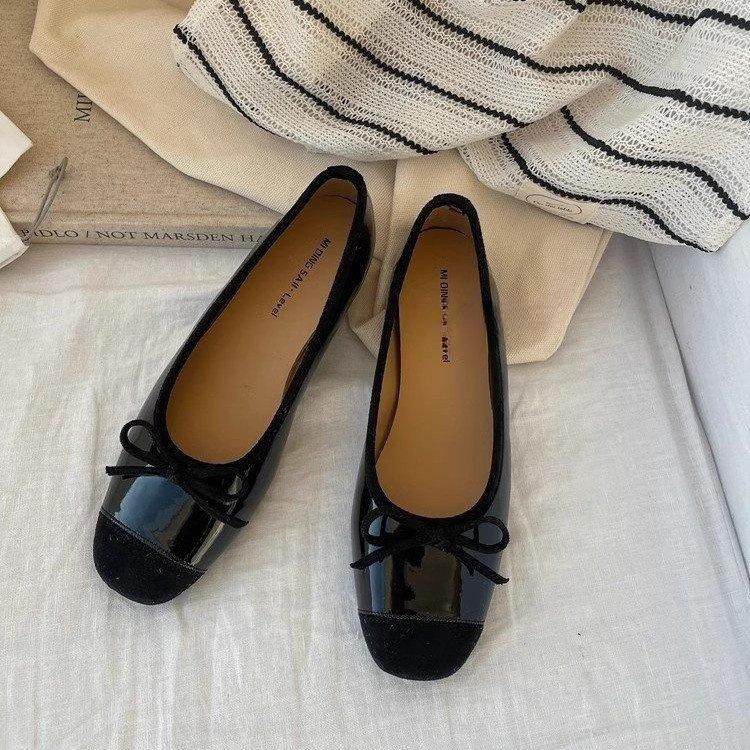 Suding's home, Xiaoxiangfeng bow increases the height of ballet shoes, evening breeze temperament soft-soled lady single shoes, new models