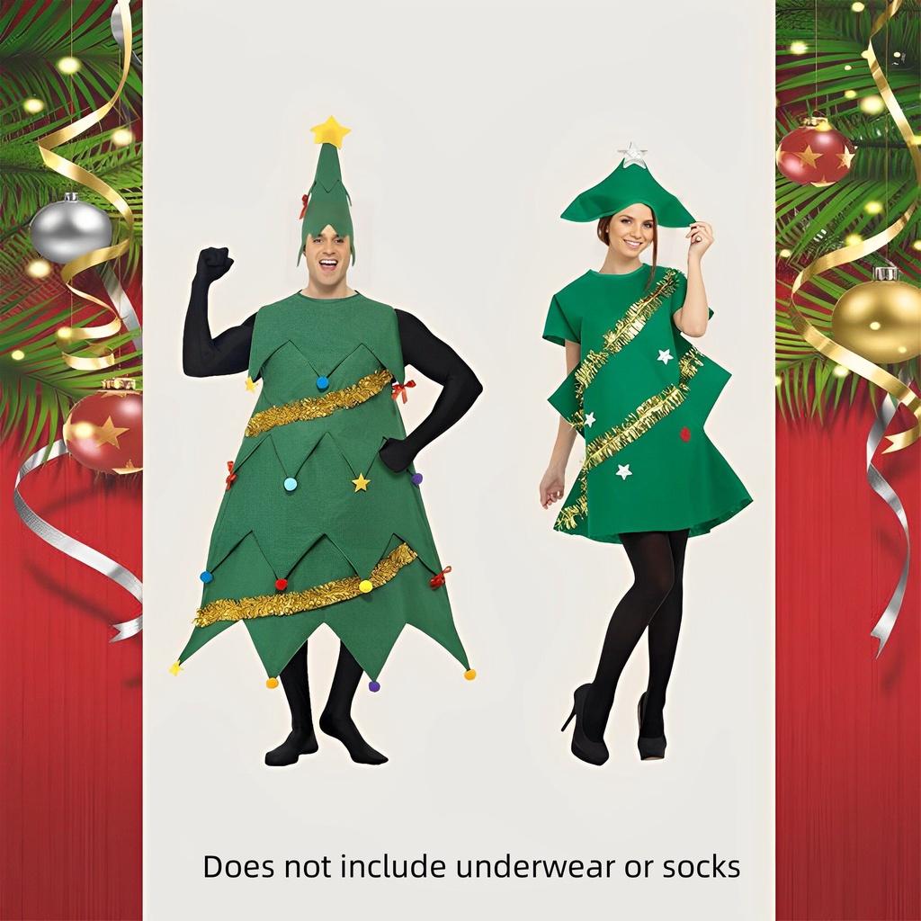 Christmas Adult Tree Skirt Cosplay Men Women Costume Outfits Christmas Party Set