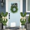 2 Pcs Artificial Bunny Topiary Tree with Spike UV-Resistant Spring Faux Boxwood Bushes Fake Rabbit Shaped Shrubs for Garden Patio Front Porch Indoor