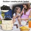 Outdoor Camping Picknickkorb mit mehreren Außentaschen, strapazierfähigem Griff und Kordelzugverschluss für einfache Aufbewahrung und Transport