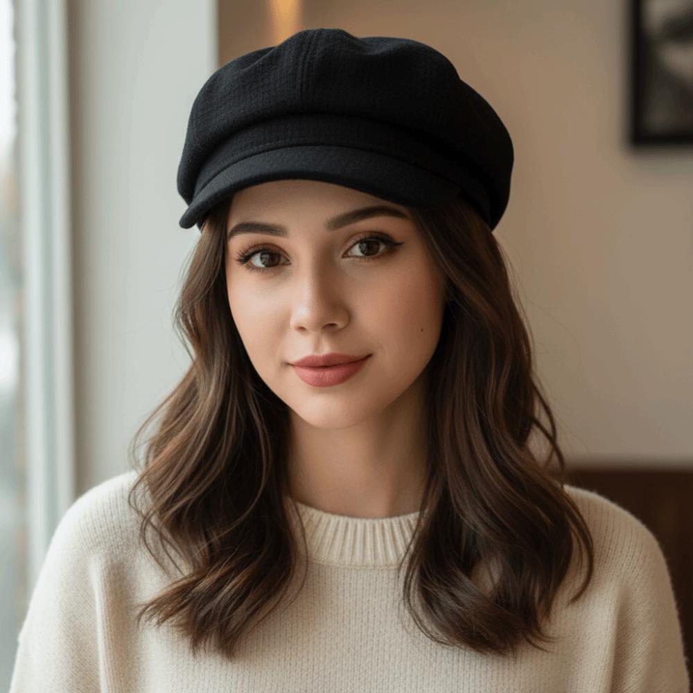 Vintage Octagonal Women Berets Winter Accessories Soft Fabric Visors Cap Retro Bonnets Hats Autumn Winter