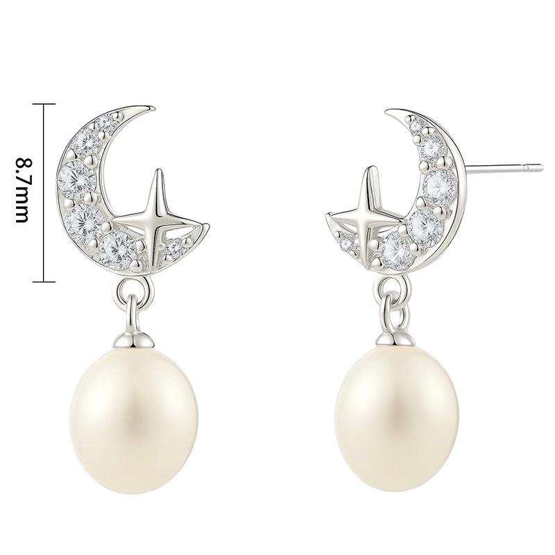 925 Sterling Silver Star and Moon Earrings: Elegant, Versatile Studs for Women