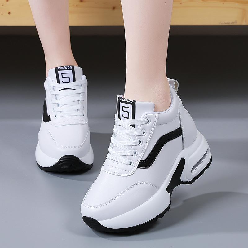 

Fashion Women Sneakers Height Increase internal Cushion High Heeled Sports Shoes Ladies Female Footwear Chunky Tennis Trainer Designer 36(Foot 23cm) белый