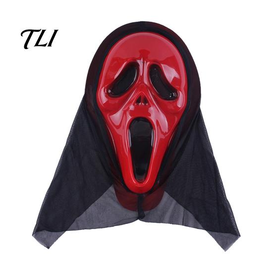 Halloween Horror Fotoshoot Prop Geest Volledig Gezicht Masker, Schreeuwend Masker met Realistisch Schedel Kap met Tanden, Eng Kostuum Accessoire voor Cosplay