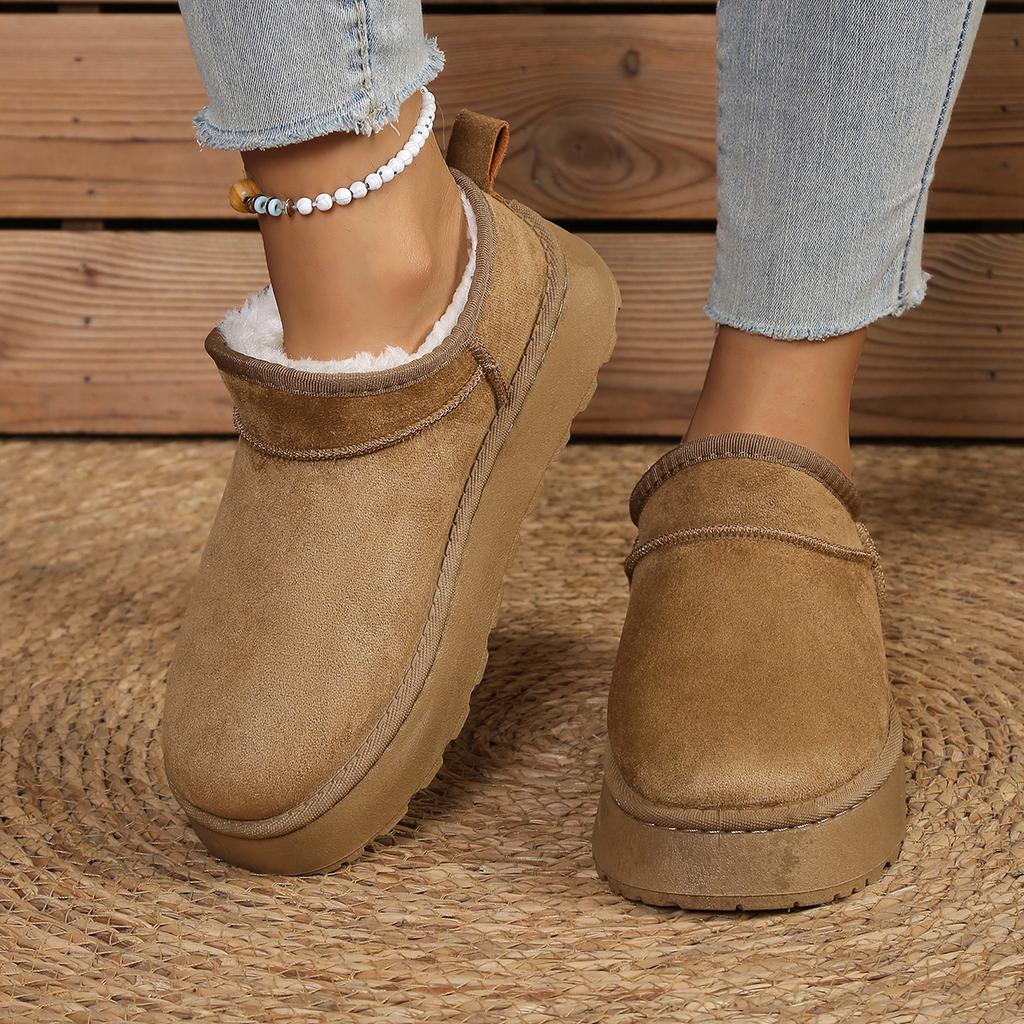 Women's Ankle Boots with Suede Upper and Short Plush Lining. Simple and Versatile Style. Suitable for Casual Wear Snow Boots.