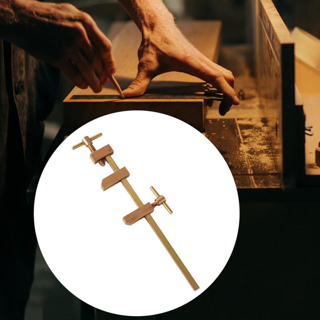 F Clamp Adjustable Jaw DIY with Knurled Tightening Screws Carpentry Miniature Quick Clip Woodworking Brass Japanese Wood Clamp