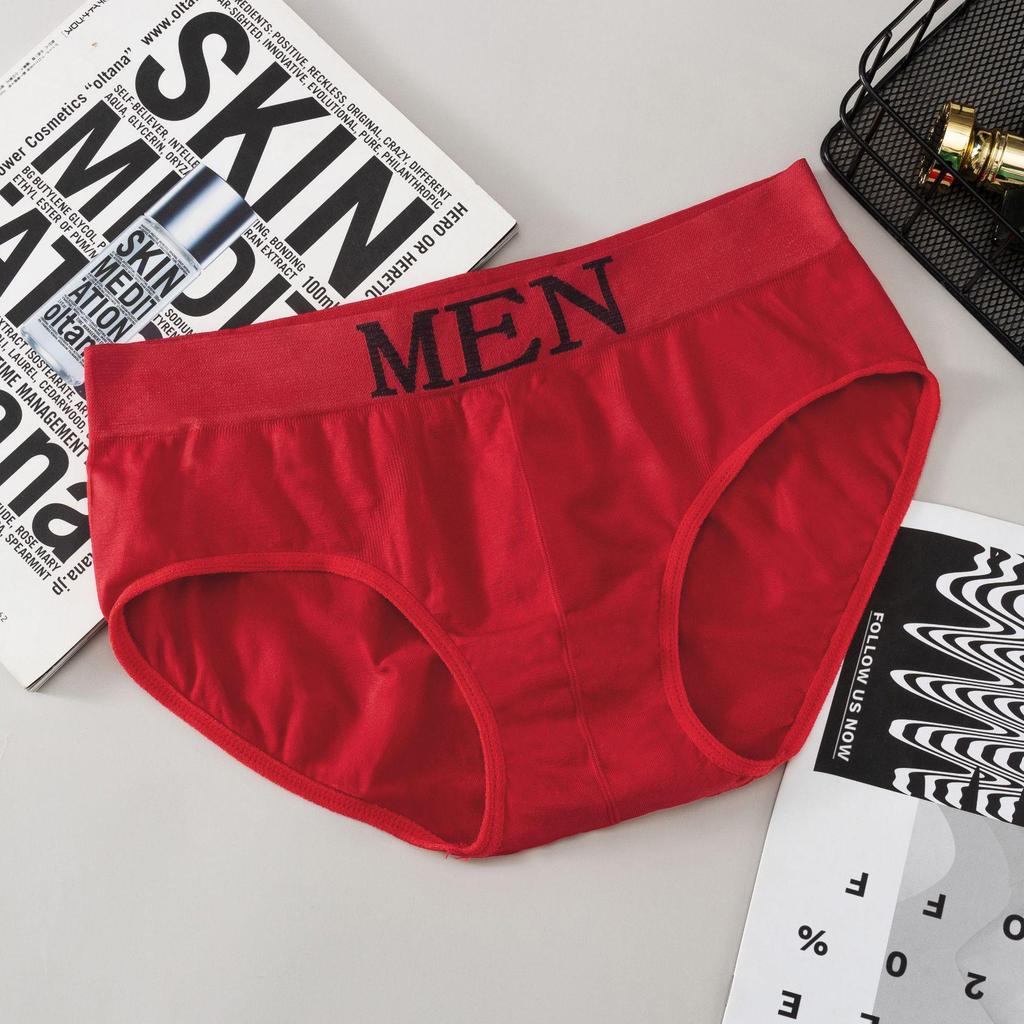 Men's Plus Size Mid-Waist Seamless Breathable Sport Briefs
