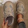 Fashion Warm Plush Thick Bottom Casual Shoes Women 2025 Winter Fashion Mix Color Flat Heel Mules Slippers Non Slip Outdoor Slippers
