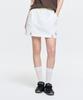 Emelbi Women'S Gorpcore Glossy Shirred Mini Skirt Bos (Cream)