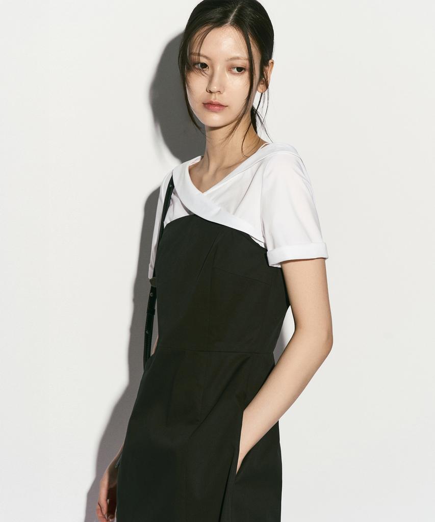 Rie Asymmetric Strap Shirt Dress