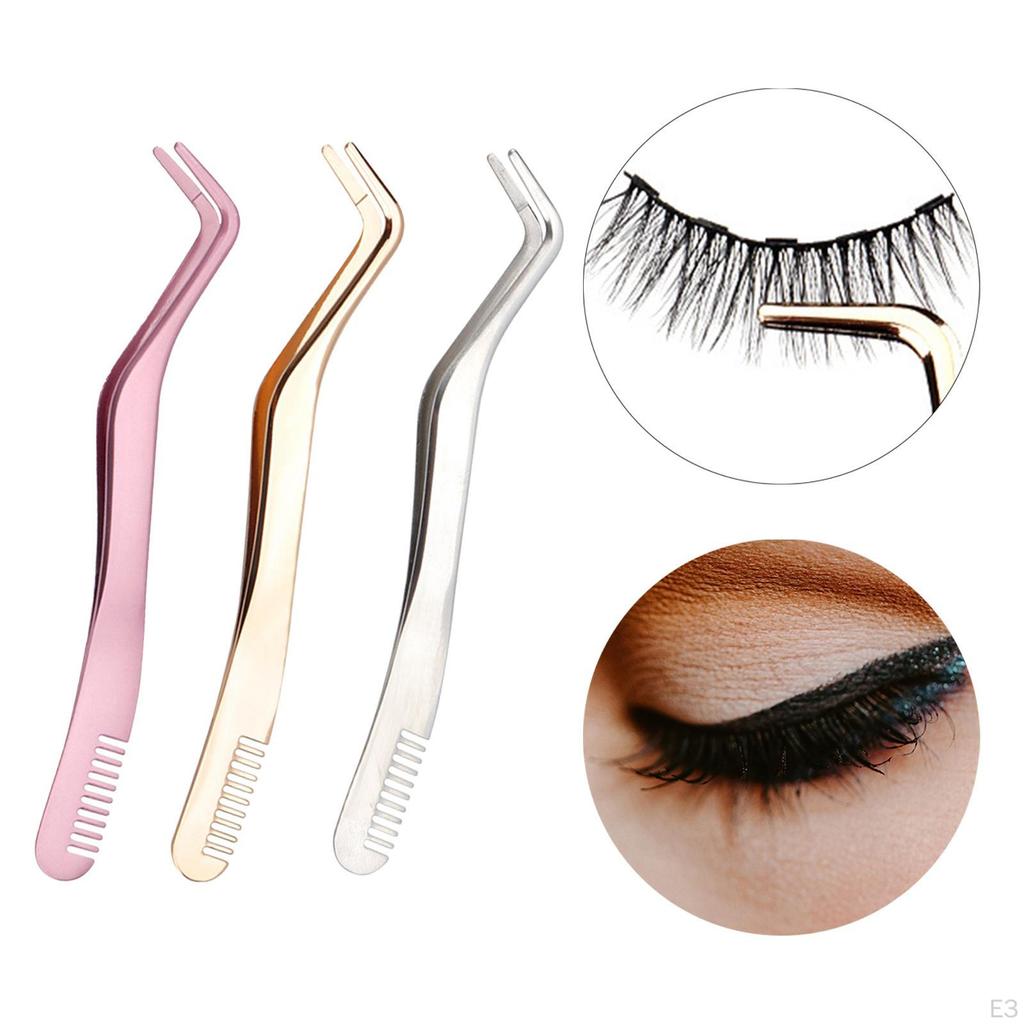 Curved Eyelash Tweezers, Precision Extension Accessories for Beauty Salon
