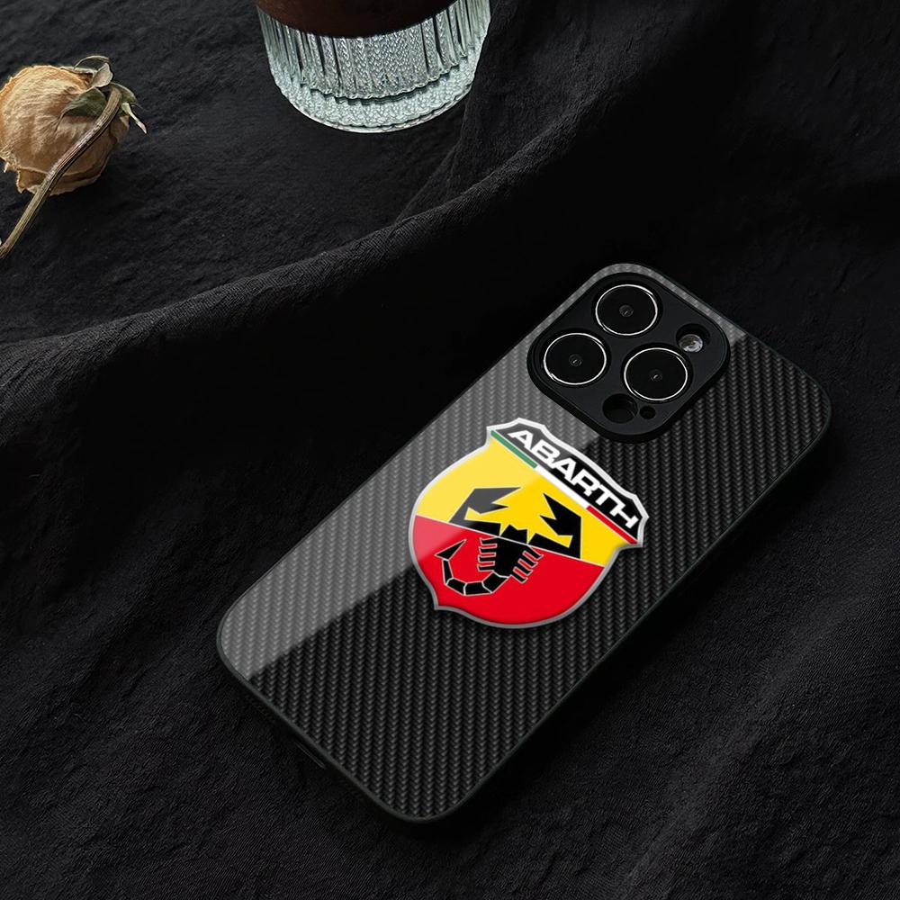 Italy Car Abarth New Phone Case For IPhone 15 13 14 12 16 11 Pro XS Max Plus Mini X XR SE2020 Tempered Glass Coque