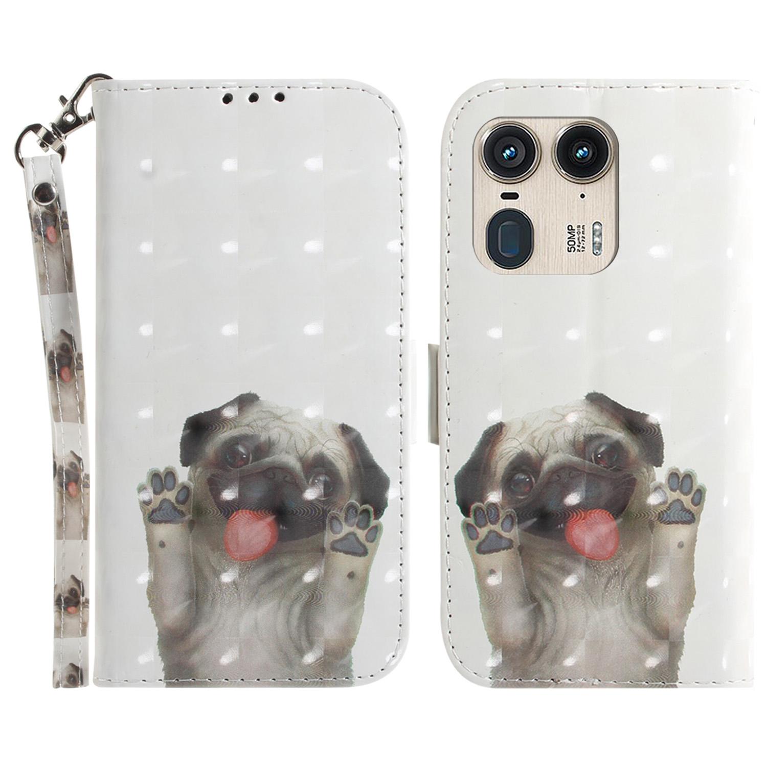 

For Motorola Edge 50 Ultra 5G/Moto X50 Ultra 5G Wallet Case Pattern Print PU Leather Phone Cover Pug