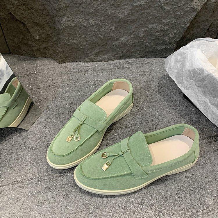 Classic New Niche Fashion Casual Flat-bottomed Lazy One-pedal Comfortable Versatile Soft-soled Soft-faced White-soled Shoes Women
