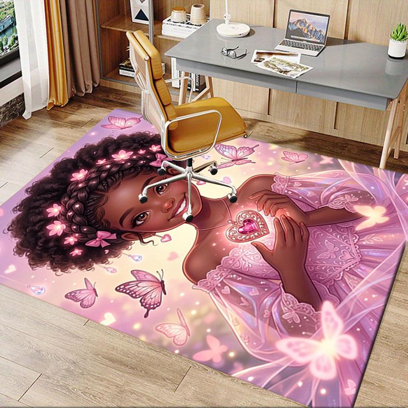 Butterfly,Princess Pattern Printed Chair Mat -Decorative Mats for Office Tables,Coffee Tables - Durable and Fashionable Carpet0331220 100cm x 120cm
