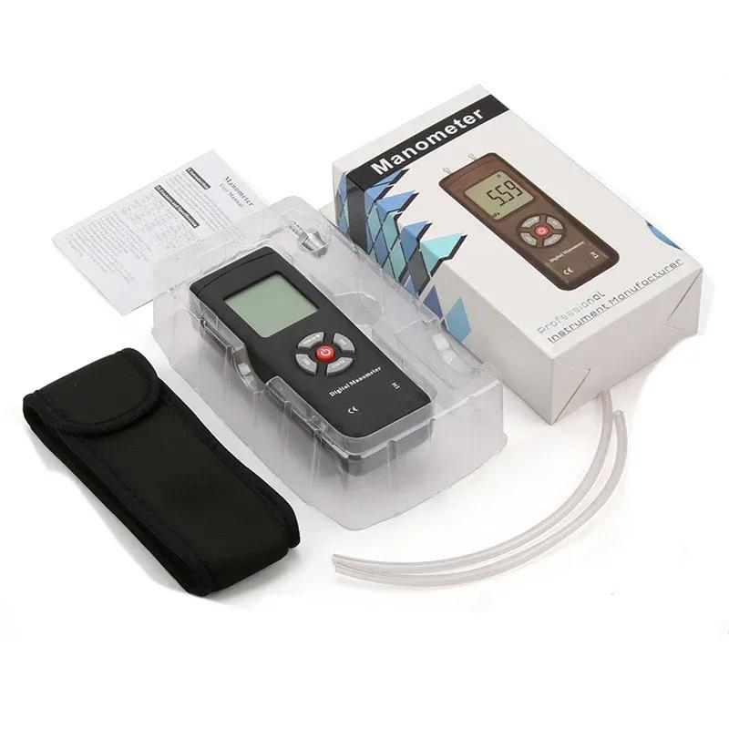 Digital Manometer Air Pressure Meter Portable Pressure Gauges Handheld U-type HVAC Air Vacuum/Gas Differential Pressure Meter