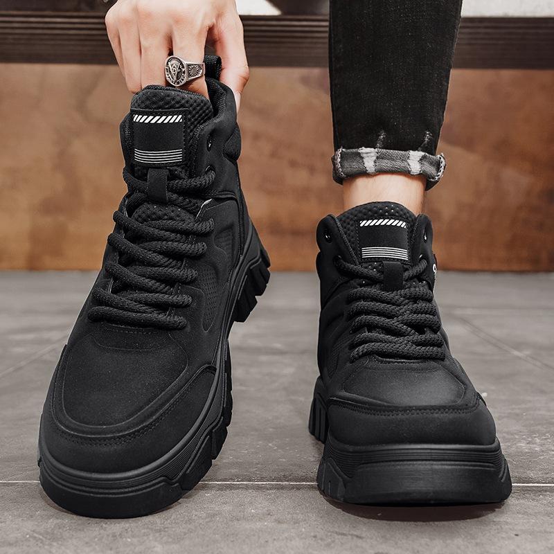 Martin herenlaarzen 2024 nieuwe herfst- en wintertrend medium en hoge schacht werkschoenen leer heren Britse stijl plateau trendy schoenen