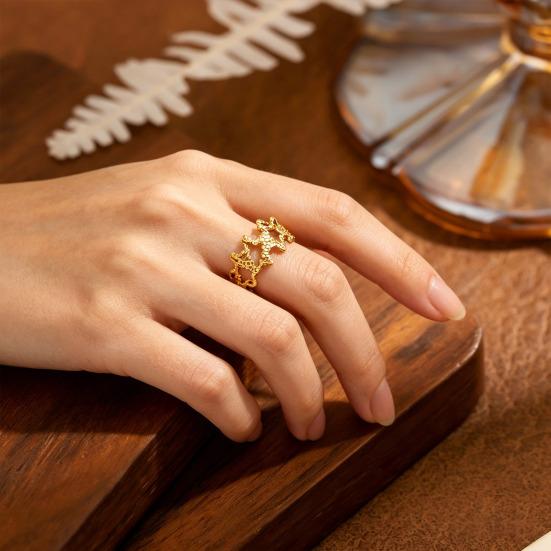 Damenring Geometrisch Hohl Sternform Verstellbares Öffnungsdesign Fingerring