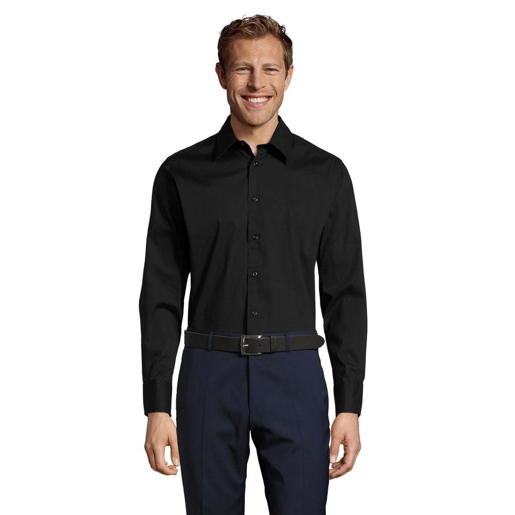 Mens Brighton Stretch Long-Sleeved Business Shirt