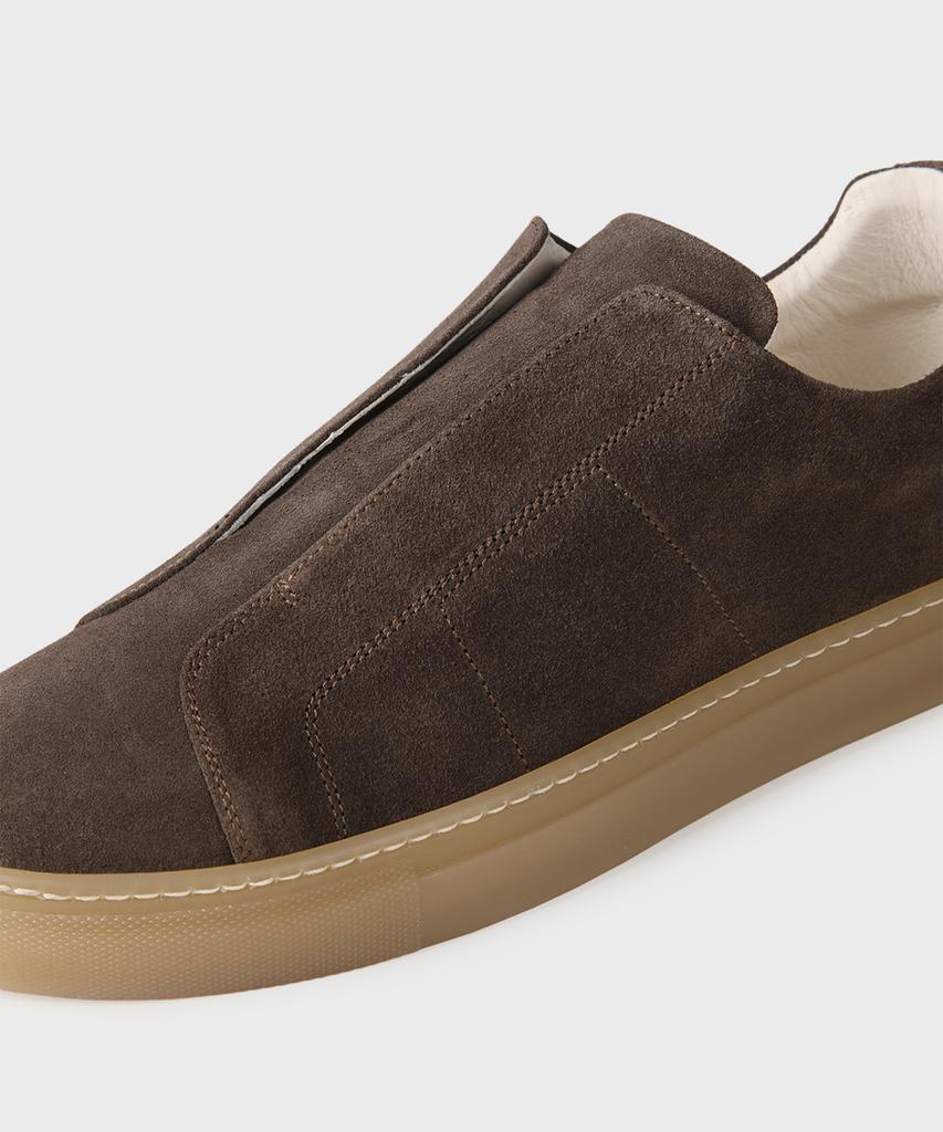 Panicale Brown Suede Slip-On Sneakers
