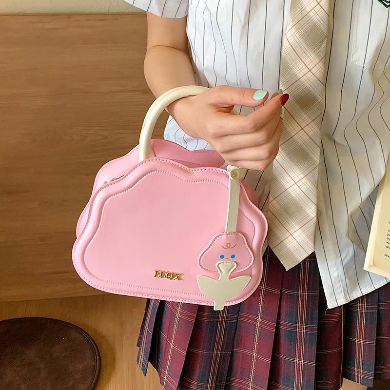 

Corduroy spring new fashion solid color women s bag shoulder messenger bag campus fashion bag розовый