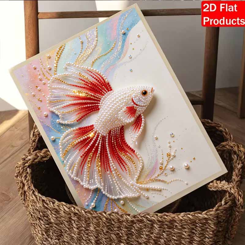 Betta Fish Pearl Painting DIY Living Room Hanging Painting Art Ornament Decorative Painting Home Decoration