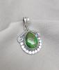 Green Copper Turquoise Pendant Necklace: 925 Sterling Silver Boho Jewelry