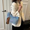Denim bag women's large capacity 2025 new spring and summer casual versatile single shoulder college student class tote bag
