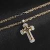 Double-layer Corrosion-resistant Oiling Cross Pendant Necklace Made of Stainless Steel and Titanium for Men's Accessories