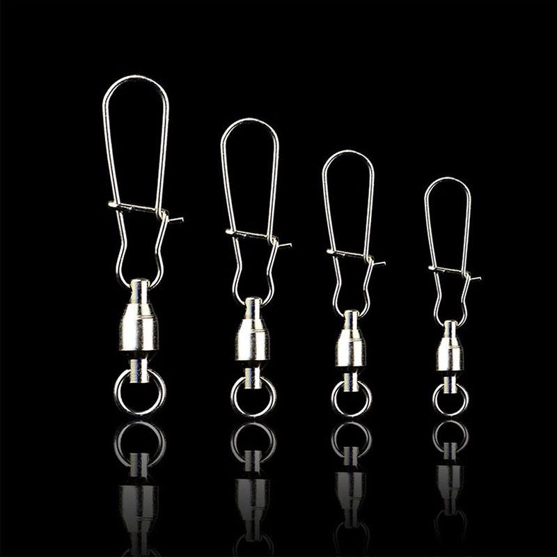 Premium Stainless Steel Ball Bearing Fishing Swivel With Secure Lock Snap Set