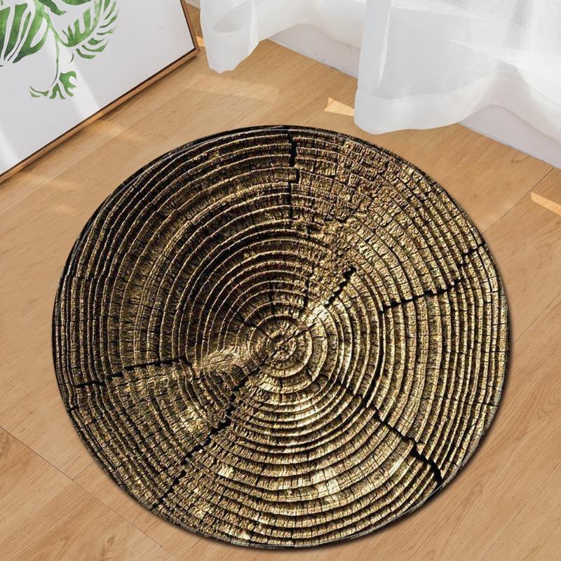 Wood Print Round Rug Area Minimalist Soft for Living Room Bedroom Home Decor Floor Mat Slip-resistant Wear-resistant Beautiful