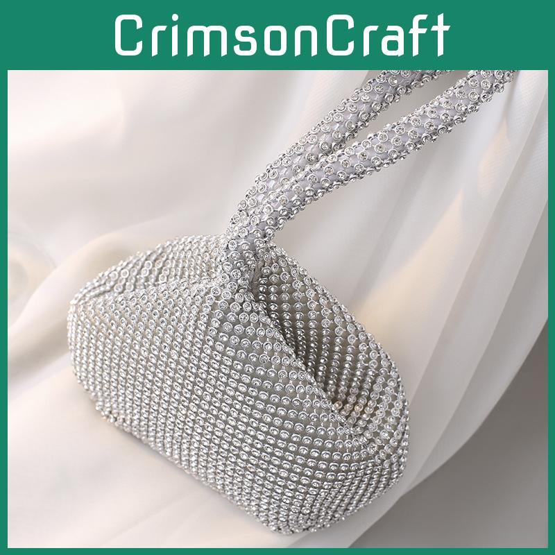Handmade Polyester Shell Shape Party Purse With Diamond Accents For Night Out