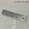 5pcs Stainless Steel Mini Ruler with Keychain, Portable Measuring Tool, White, for Office and School Supplies