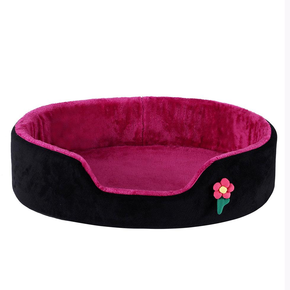 Semi-Enclosed Pink Pet Bed Keeps Warm and Deep Sleeping Super Soft Cave Style Sheltered Sleeping Quarters for Small Animals