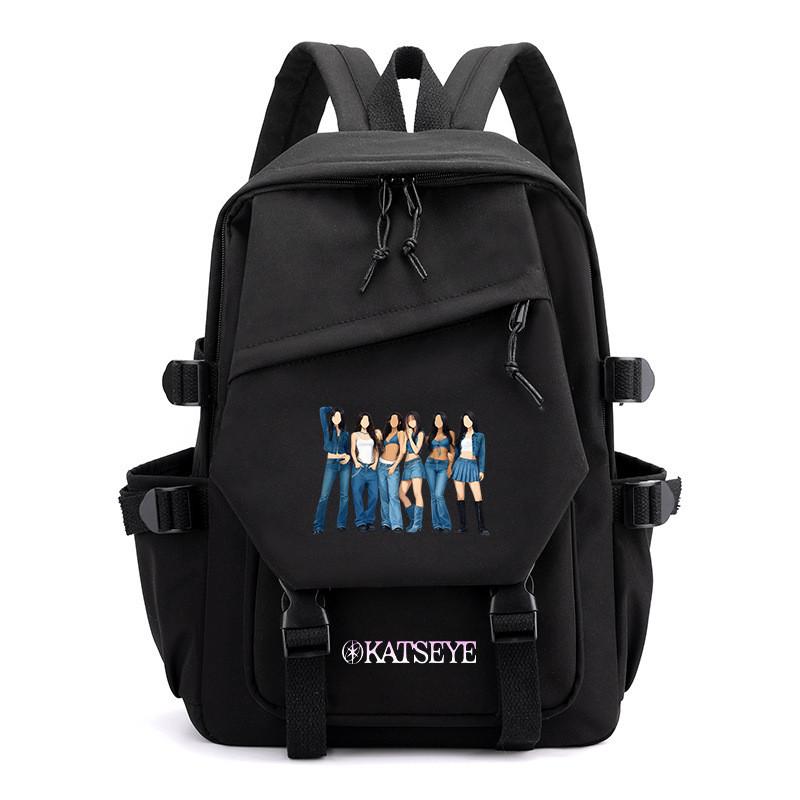 Unisex KATSEYE Printed Backpack Student School Waterproof Children Casual Canvas Nylon Bag
