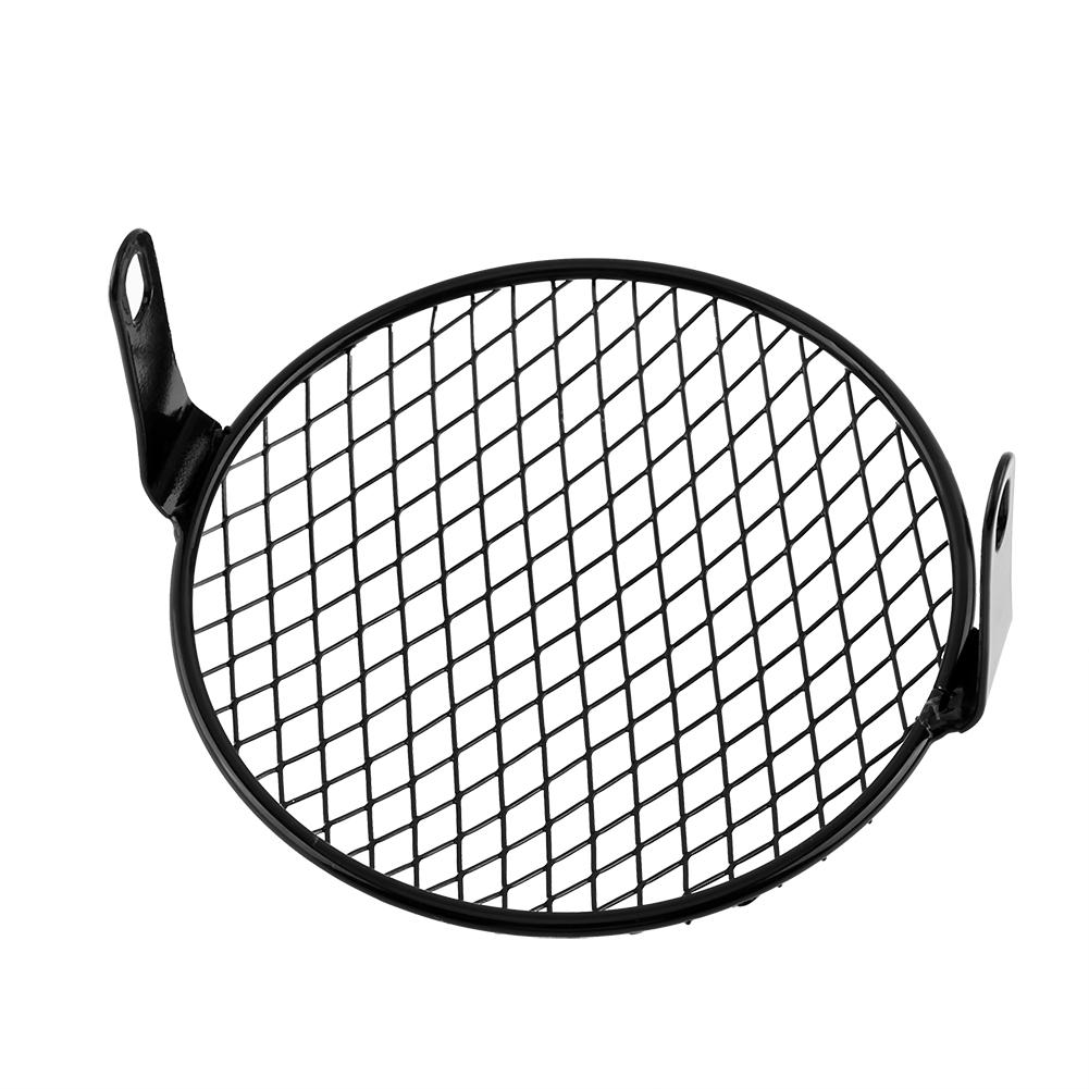 6.3\\\\\\\" Retro Motorcycle Grill Diamond Side Mount Headlight Cover Mask Cafe Racer