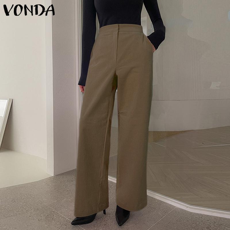 

VONDA осень-весна женские однотонные широкие длинные брюки