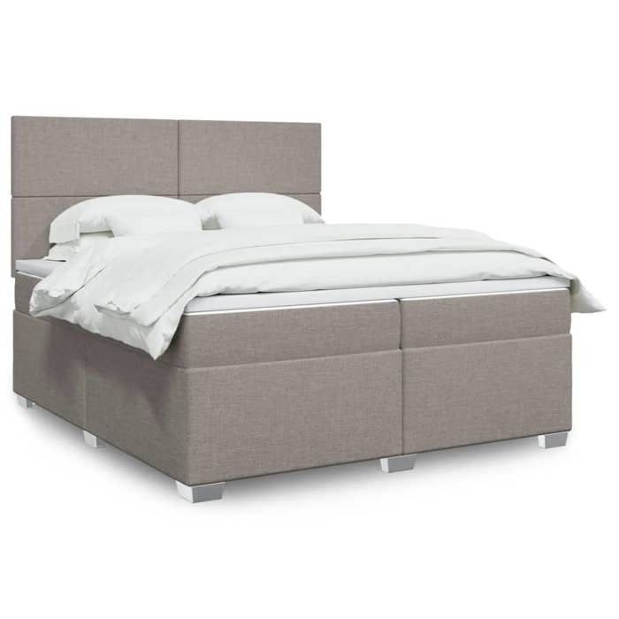 Maison Exclusive - Sommier à lattes de lit avec matelas Taupe 200x200 cm Tissu