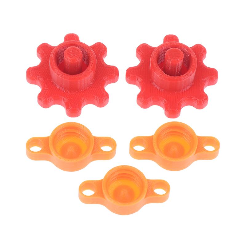3Pcs Orange Glass Glue Caps/2Pcs Red Flexible Gear-Style Tube Caps Prevents Glue Hardening For Standard Glue Bottles