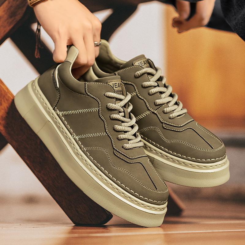 Fashion Fashion Men Vulcanize Shoe Casual Leather Casual Shoes Hot Sale Sneakers Tenis Masculino Comfort Lace-up Man Skateboard Footwear