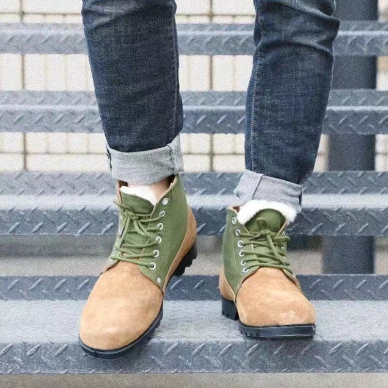 Mode Winter Wolle Verdickt Herren Schneestiefel Outdoor Arbeits-Sicherheitsschuhe Wolle Warm Baumwollschuhe Neue Mode Baumwollstiefel Zapatos Casuales